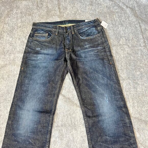 Buffalo David Bitton Travis-X Relaxed Fit Jeans Mens 32x34 Dark Wash Straight De - Picture 3 of 16